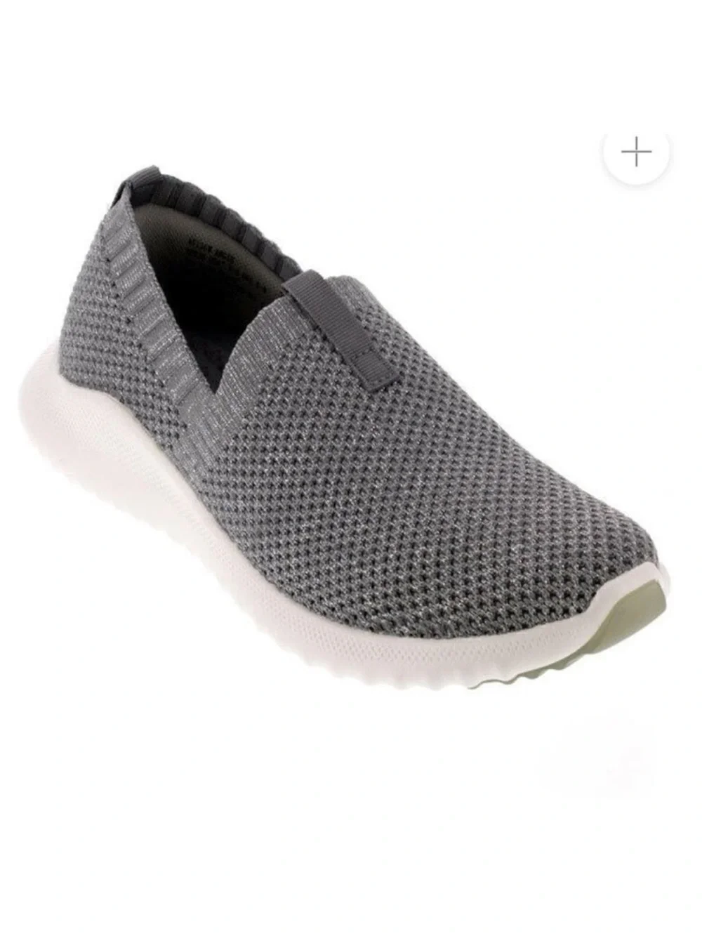 Aetrex Angie Slip On Sneakers Size 8.5 Grey sparkle arch support stretch knit